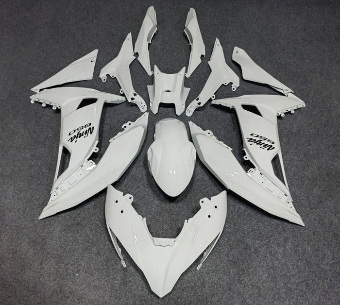 Kawasaki Ninja 650R Fairing Kit (2017-2019) White, Black at KingsMotorcycleFairings.com