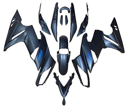 Kawasaki Ninja 650 Fairing Kit (2009-2011) Matte Black, Blue at KingsMotorcycleFairings.com