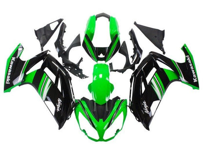 Kawasaki Ninja 650 Fairing Kit (2012-2016) Green, Black, White, Gray Stripe at KingsMotorcycleFairings.com