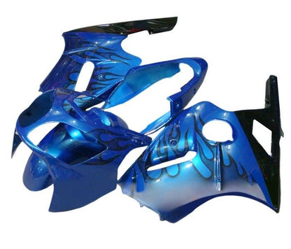 Kawasaki Ninja ZX-12R Fairings (2000-2001) Blue, Black Flames from KingsMotorcycleFairings.com