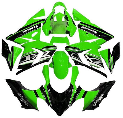 Kawasaki Ninja ZX10R Fairing Kit (2004-2005) Black, Green, Silver at KingsMotorcycleFairings.com