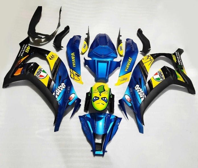 Kawasaki Ninja ZX10R Fairings (2011-2015) Blue, Yellow, Monster at KingsMotorcycleFairings.com