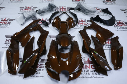 Kawasaki Ninja ZX10R Fairings (2021-2025) Brown, White, Green from KingsMotorcycleFairings.com
