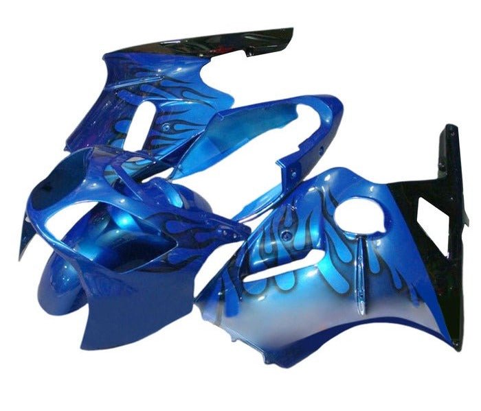 Kawasaki Ninja ZX12R Fairings (2000-2001) Blue, Black Flames at KingsMotorcycleFairings.com