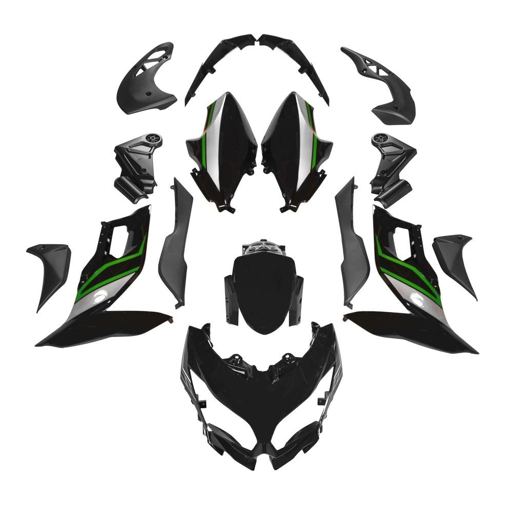 Kawasaki Versys 650 Fairings (2015-2021) Black, Green from KingsMotorcycleFairings.com