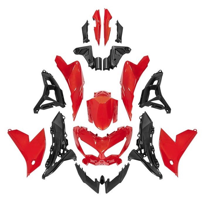 Kawasaki Versys 650 Fairings (2022-2025) Red, Black from KingsMotorcycleFairings.com
