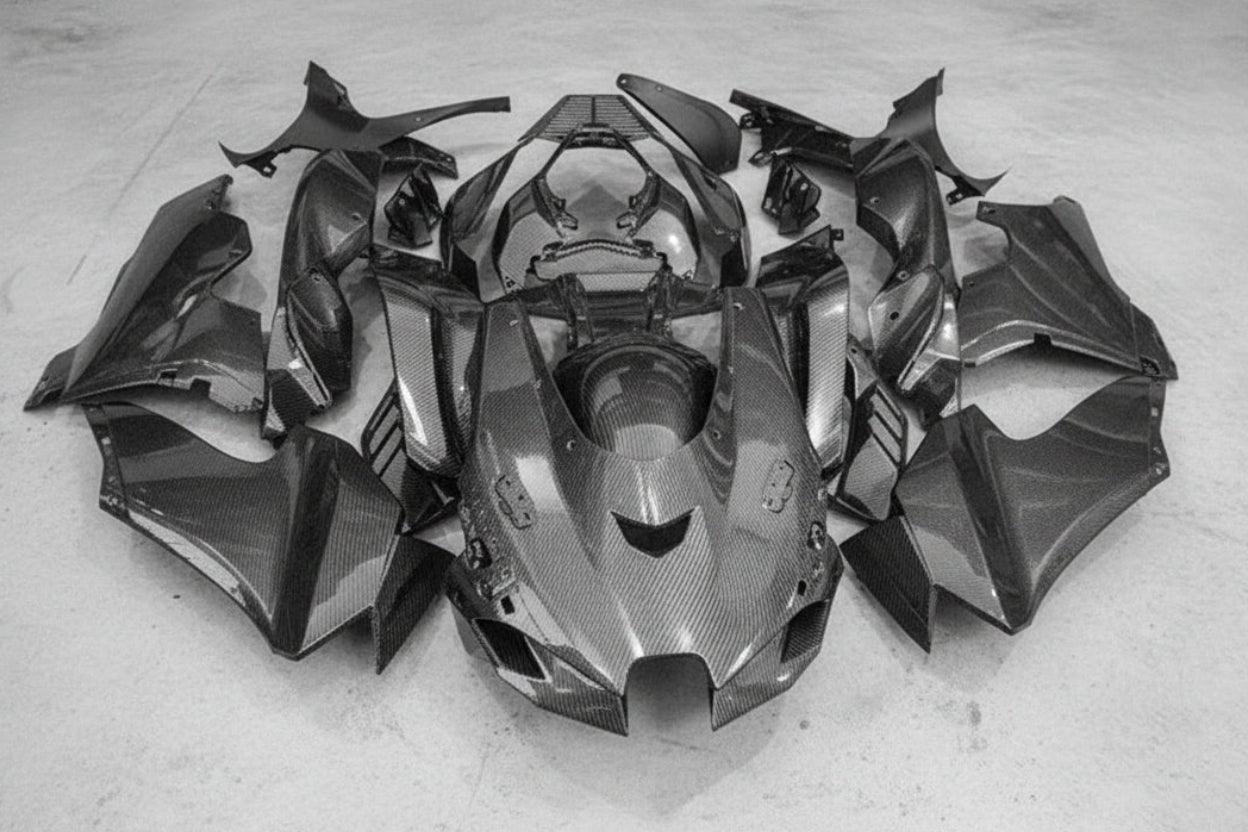 Kawasaki ZX-10RR Fairings (2021-2025) Faux Carbon Fiber at KingsMotorcycleFairings.com