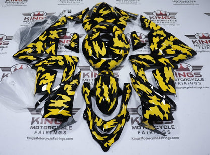 Kawasaki ZX-10R Fairings (2004-2005) Black, Yellow Camouflage from KingsMotorcycleFairings.com