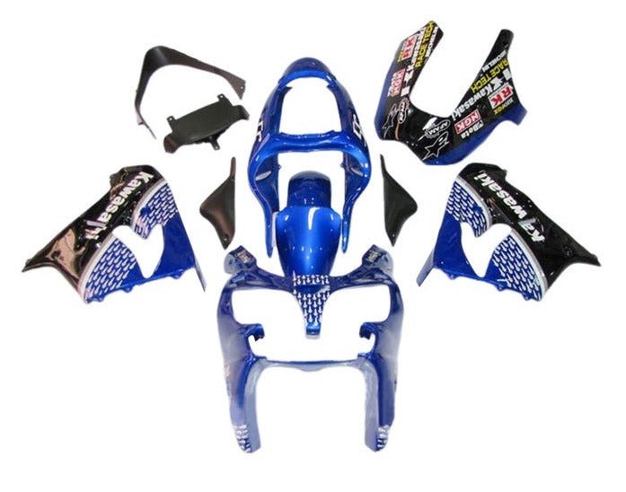 Kawasaki ZX-9R Fairings (2002-2003) Blue, White, Black at KingsMotorcycleFairings.com