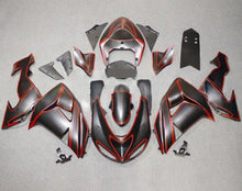 Kawasaki ZX10R Fairing Kit (2006-2007) Matte Black, Red Pinstripe at KingsMotorcycleFairings.com
