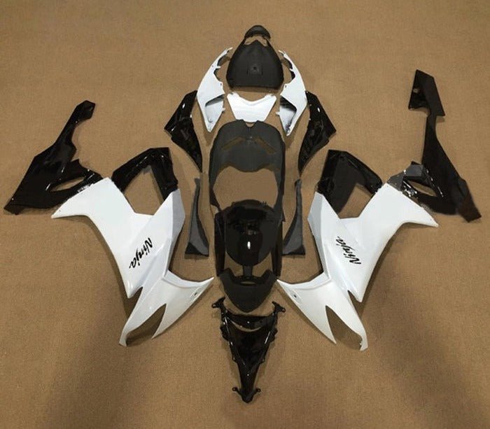Kawasaki ZX10R Fairing Kit (2008-2010) White, Black at KingsMotorcycleFairings.com