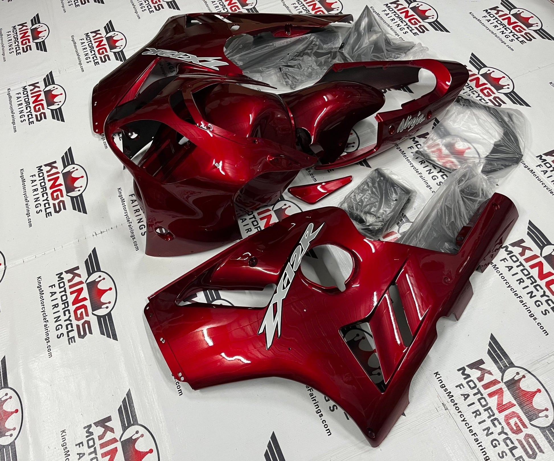 Fairings for Kawasaki ZX12R (2000-2001) Candy Apple Red at KingsMotorcycleFairings.com