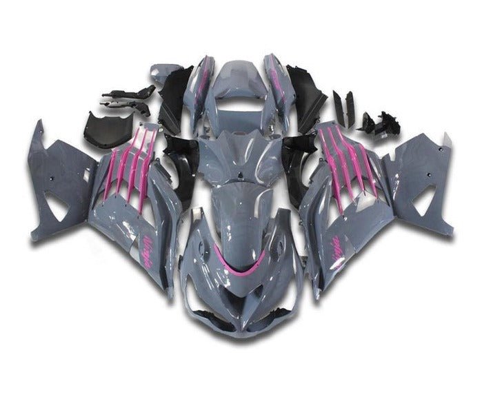 Kawasaki ZX14R Fairing kit (2012-2024) Gloss Gray, Pink at KingsMotorcycleFairings.com
