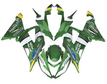 Kawasaki ZX6R Fairings (2013-2018) Green, White, Yellow at KingsMotorcycleFairings.com