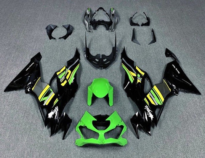 Kawasaki ZX6R Fairings (2019-2023) Green, Yellow, Black at KingsMotorcycleFairings.com