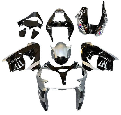 Kawasaki ZX9R Fairings (2002-2003) Silver, Black, Monster at KingsMotorcycleFairings.com