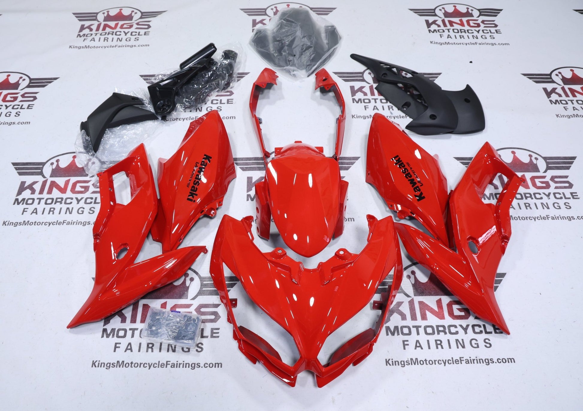 Red Kawasaki Versys 650 Fairings (2015-2021) at KingsMotorcycleFairings.com