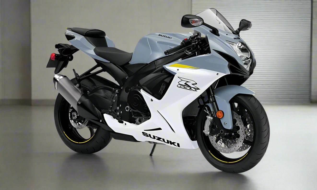 SUZUKI GSX-R750 Fairing Kit (2025-2026) Matte Gray, Gloss White, Yellow from KingsMotorcycleFairings.com