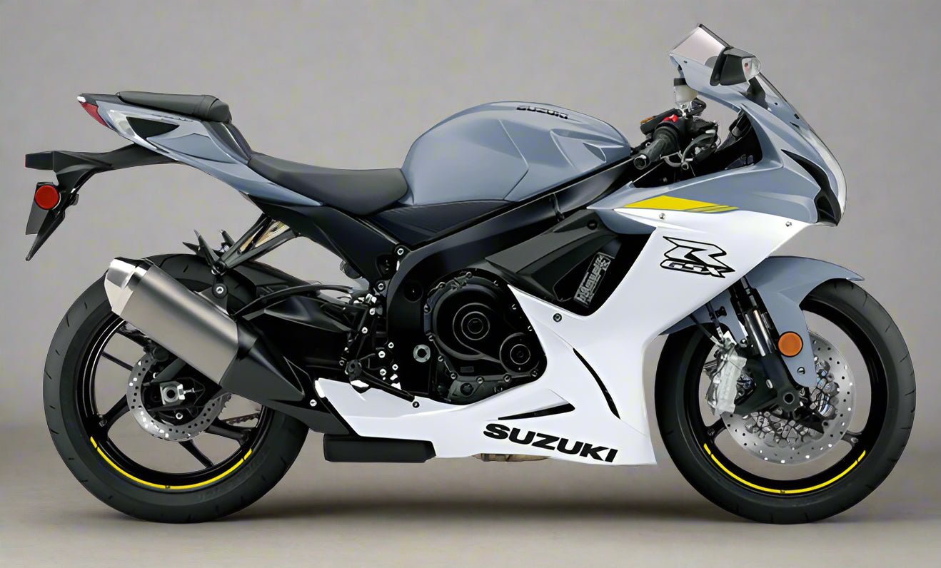 SUZUKI GSX-R750 Fairings (2025-2026) Matte Gray, Gloss White, Yellow at KingsMotorcycleFairings.com