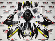 SUZUKI GSXR600 FAIRINGS (2006-2007) FAUX CARBON FIBER, NEON YELLOW, WHITE at KingsMotorcycleFairings.com