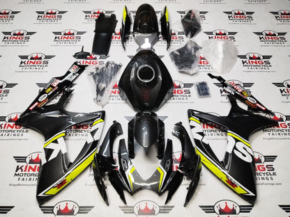 SUZUKI GSXR600 FAIRINGS (2006-2007) FAUX CARBON FIBER, WHITE, NEON YELLOW at KingsMotorcycleFairings.com