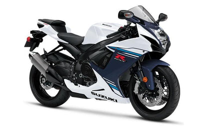 SUZUKI GSXR600 Fairings (2011-2024) White Gloss, Matte Dark Blue from KingsMotorcycleFairings.com