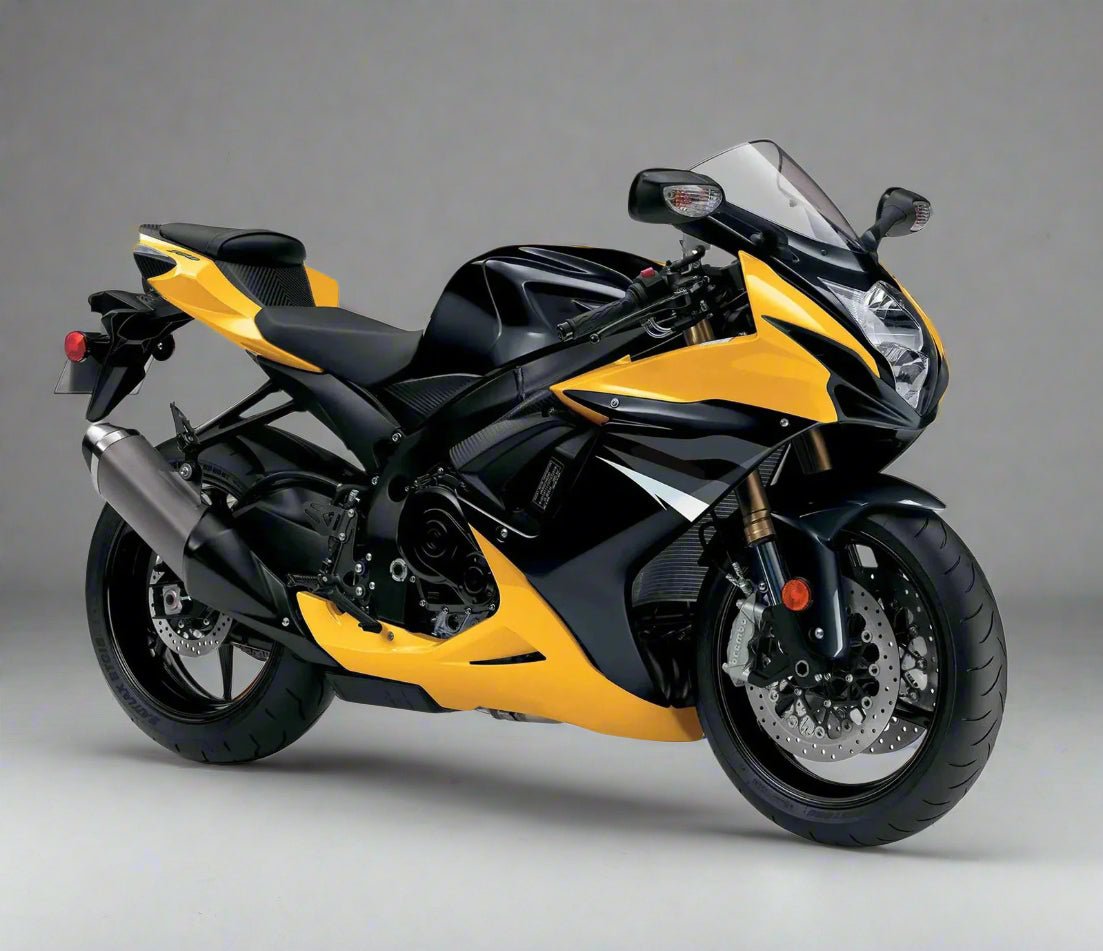 SUZUKI GSXR750 Fairings (2011-2024) Black, Yellow, Gray Stripes from KingsMotorcycleFairings.com