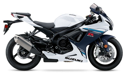 SUZUKI GSXR750 Fairings (2011-2024) White Gloss, Matte Dark Blue at KingsMotorcycleFairings.com
