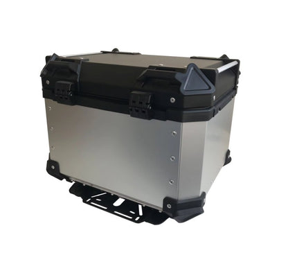 Silver 45L Aluminum Motorcycle Top Box Storage at KingsMotorcycleFairings.com