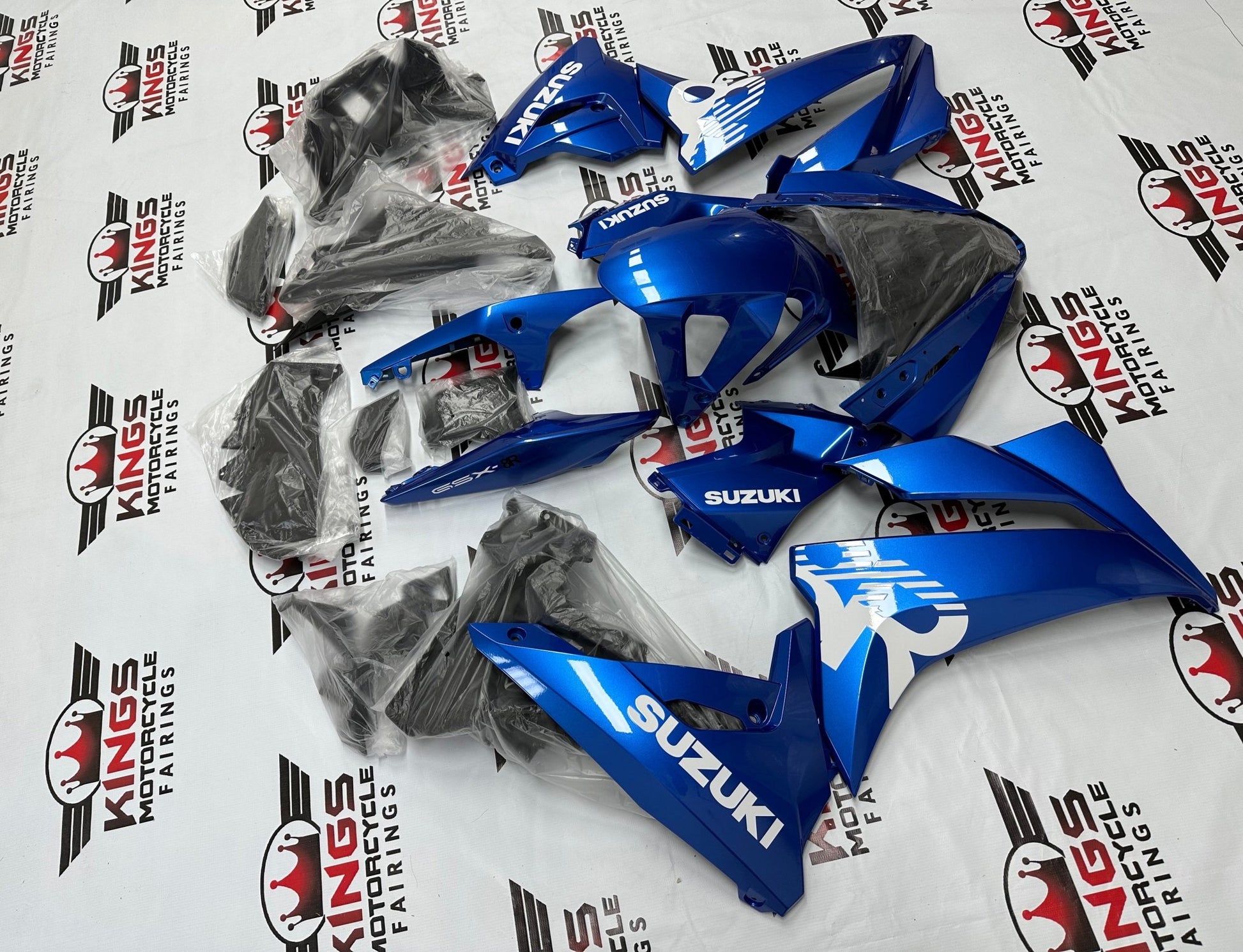 Suzuki GSX-8R Fairing Set (2024-2025) Blue, White at KingsMotorcycleFairings.com