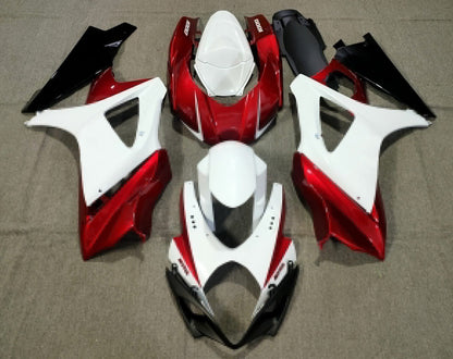 Suzuki GSX-R1000 Fairings (2007-2008) White, Black, Dark Red at KingsMotorcycleFairings.com