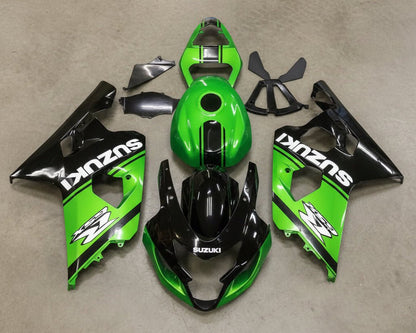 Suzuki GSX-R600 Fairings (2004-2005) Green, Black Stripe from KingsMotorcycleFairings.com