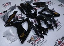 Suzuki GSX-R600 Fairings (2006-2007) Black Gloss, Gold Chrome at KingsMotorcycleFairings.com