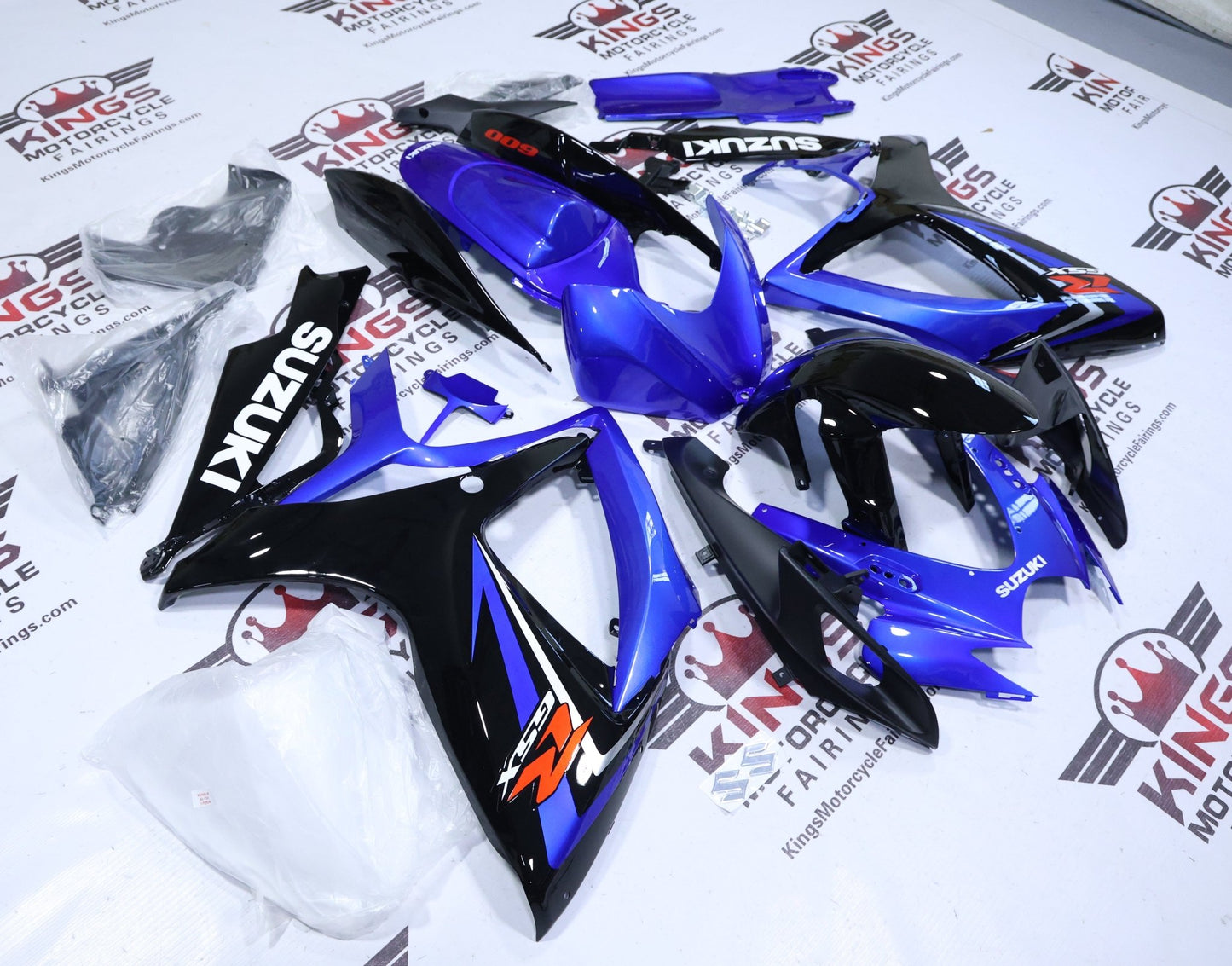 Suzuki GSX-R600 Fairings (2006-2007) Blue Gloss, Black Gloss at KingsMotorcycleFairings.com