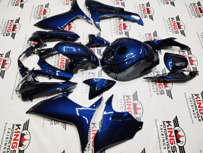 Suzuki GSX-R600 Fairings (2011-2024) Blue Faux Carbon Fiber from KingsMotorcycleFairings.com