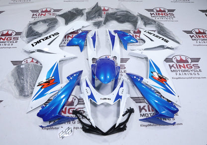Suzuki GSX-R600 Fairings (2011-2024) Blue, White Original at KingsMotorcycleFairings.com