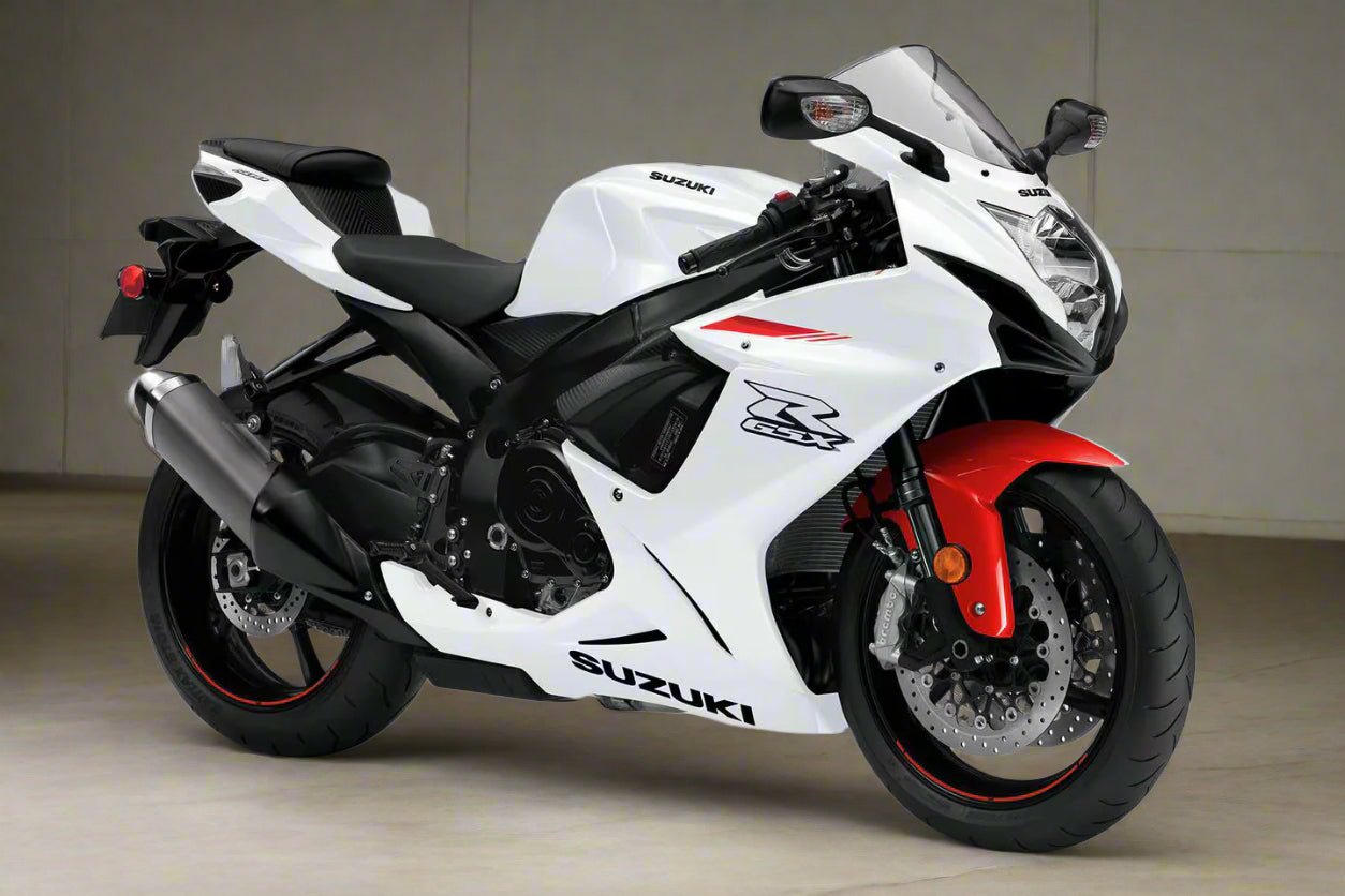 Suzuki GSX-R600 Fairings (2011-2024) White Pearl, Red from KingsMotorcycleFairings.com