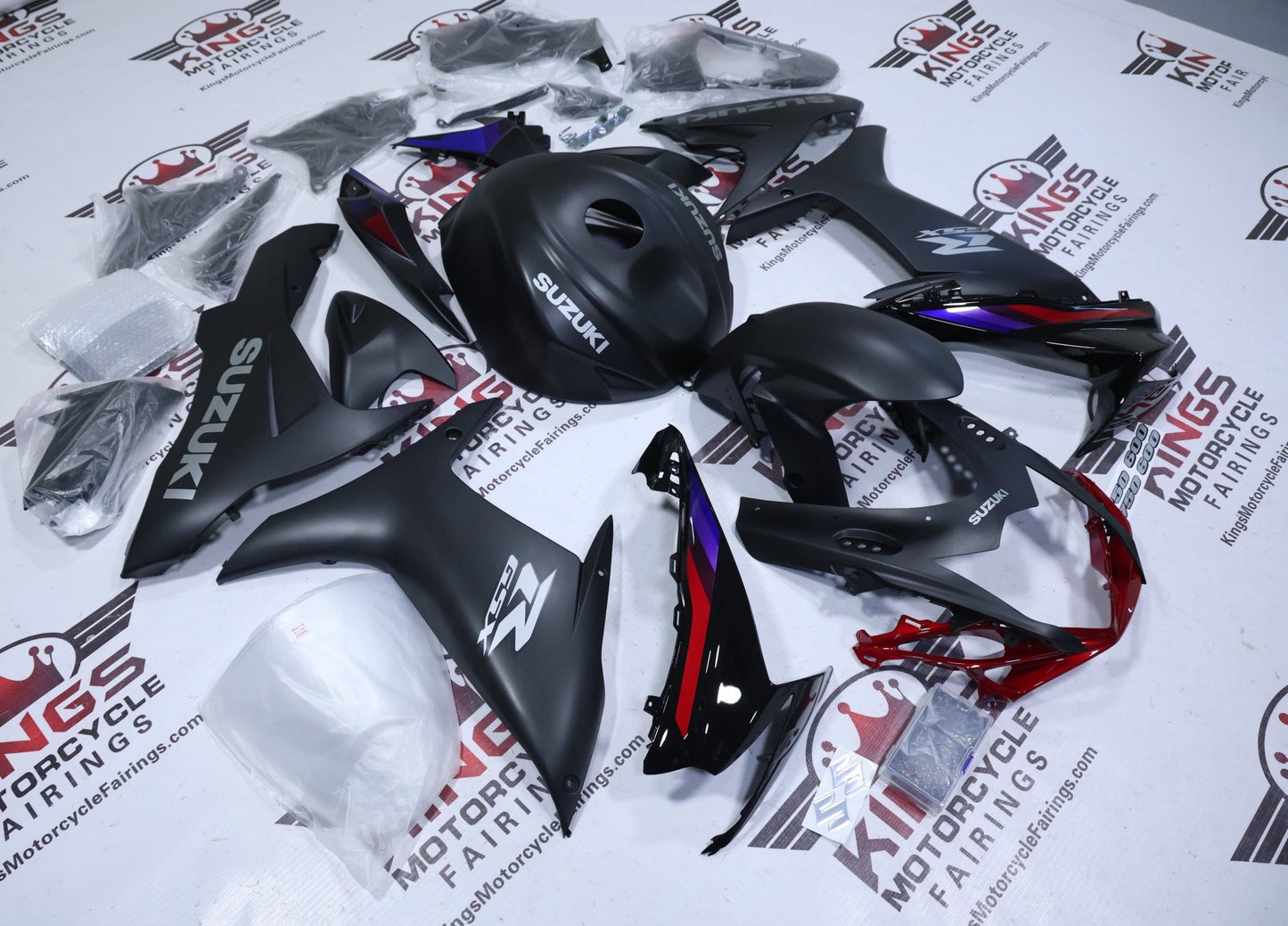 Suzuki GSX-R600 Fairings (2025-2026) Matte Black, Gray, Red, Blue at KingMotorcycleFairings.com