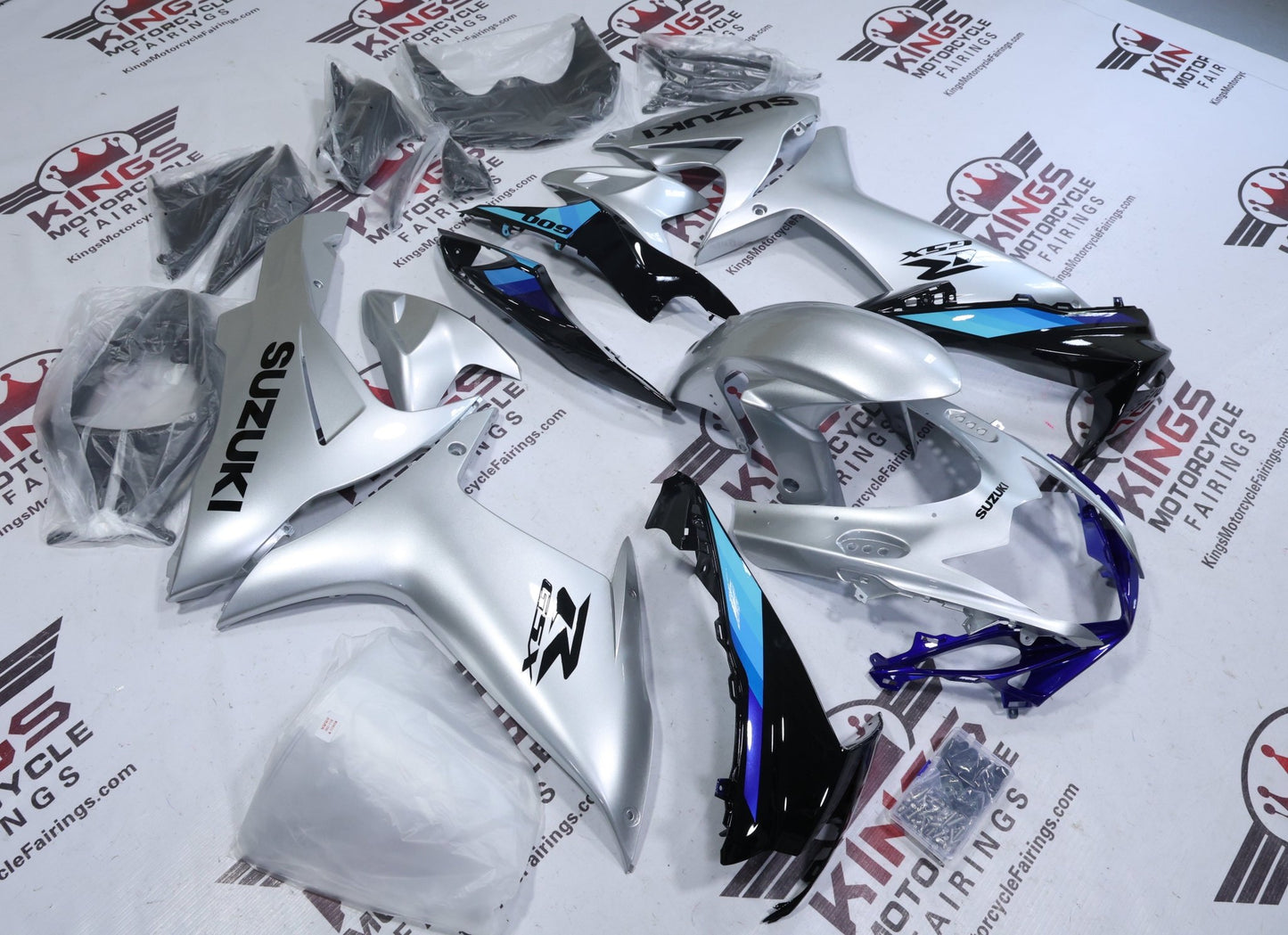 Suzuki GSX-R600 Fairings (2025-2026) Silver, Blue, Black from KingsMotorcycleFairings.com