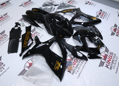 Suzuki GSX-R750 Fairings (2006-2007) Black, Gold Chrome at KingsMotorcycleFairings.com