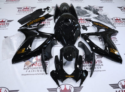 Suzuki GSX-R750 Fairings (2006-2007) Black, Gold Chrome from KingsMotorcycleFairings.com