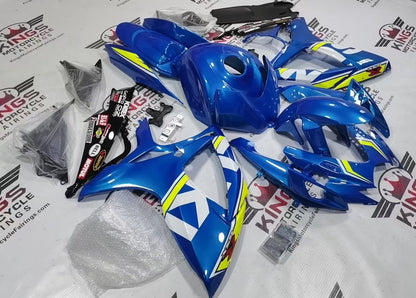 Suzuki GSX-R750 Fairings (2006-2007) Blue, White, Neon Yellow from KingsMotorcycleFairings.com