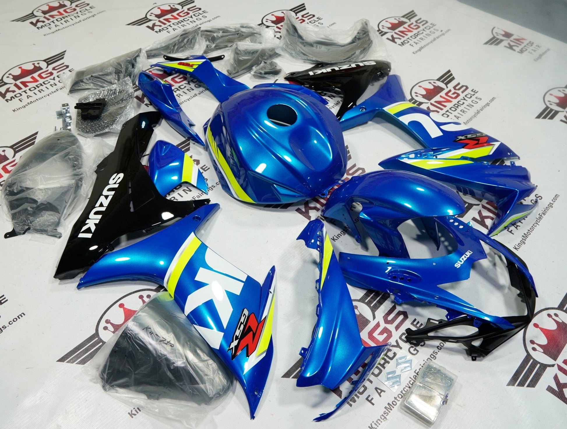 Suzuki GSX-R750 Fairings (2011-2024) Blue, White, Black, Green at KingsMotorcycleFairings.com