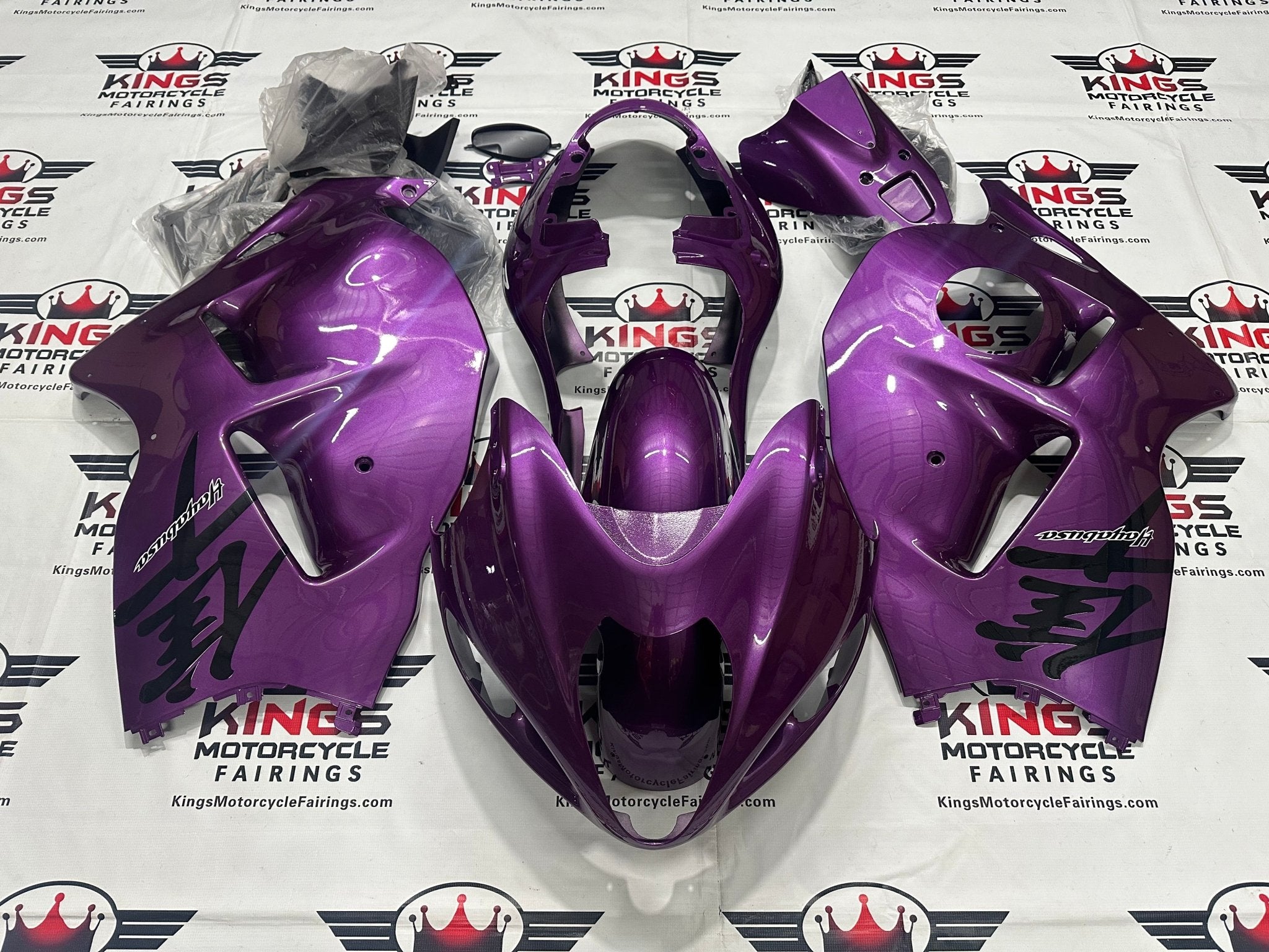 Suzuki GSX1300R Hayabusa Fairings (1999-2007) Purple, Black Kanji at KingsMotorcycleFairings.com
