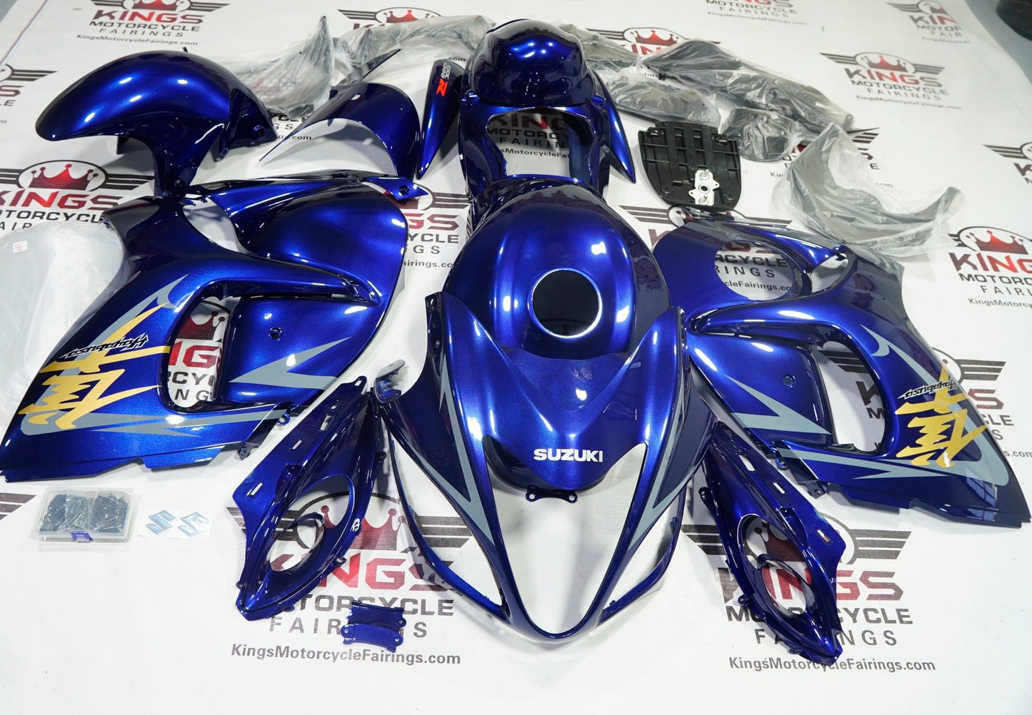 Suzuki Hayabusa Fairings (2008-2020) Blue, Gold at KingsMotorcycleFairings.com