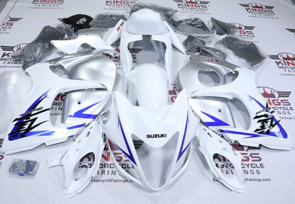 Shop Suzuki GSX1300R Hayabusa Fairings (2008-2020) White, Silver, Blue at KingsMotorcycleFairings.com