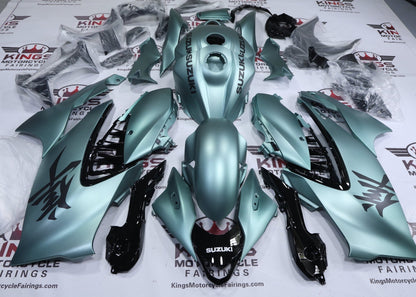 Suzuki GSX1300R Hayabusa Fairings (2021-2026) Satin Green, Black at KingsMotorcycleFairings.com