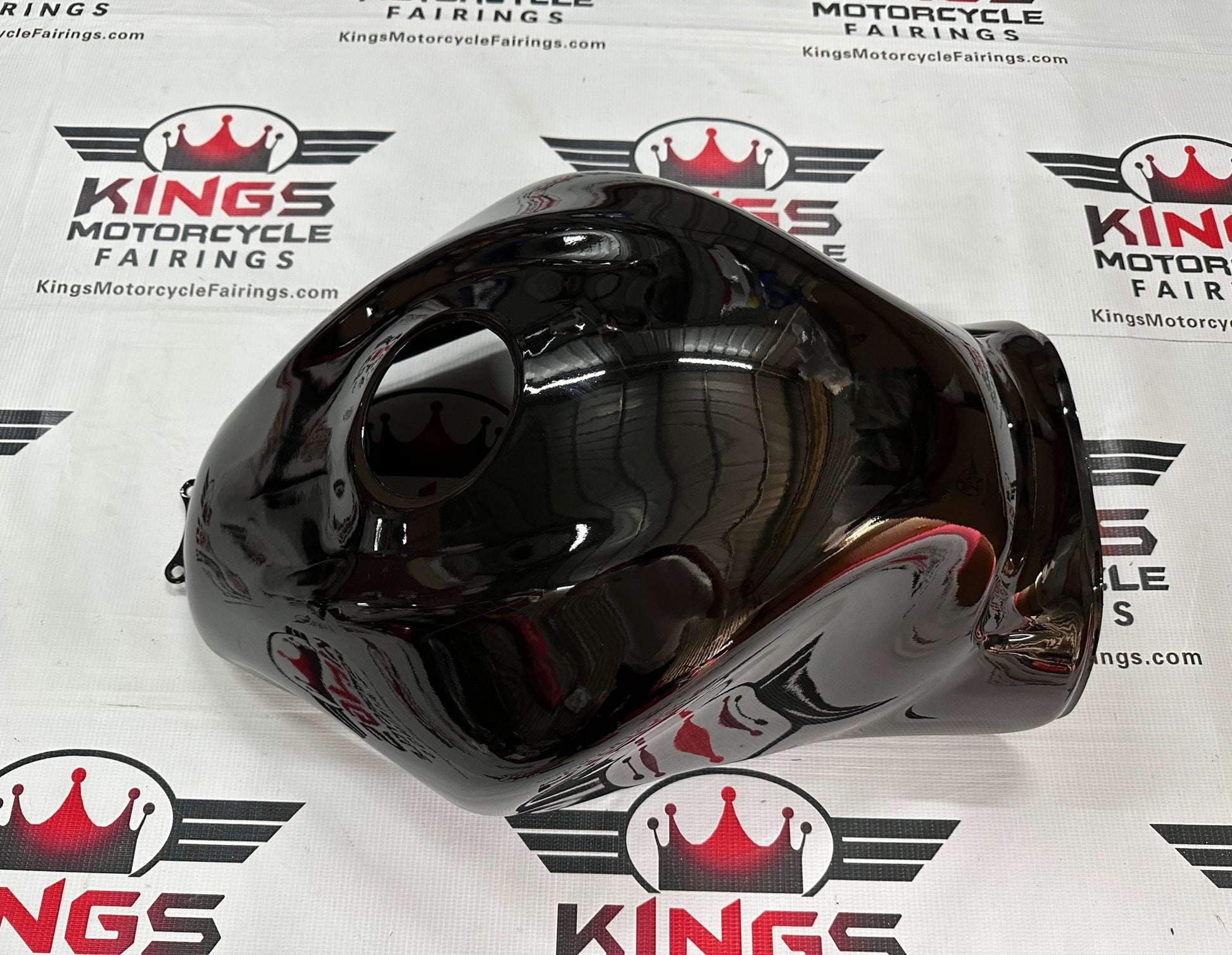 Suzuki GSX1300R Hayabusa Tank Fairing (2008-2020) Black, Candy Orange at KingsMotorcycleFairings.com