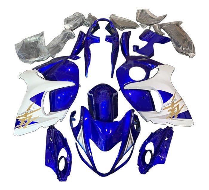 Suzuki GSX1300R Hayabusa Fairings (2008-2020) Blue, Gold, White at KingsMotorcycleFairings.com