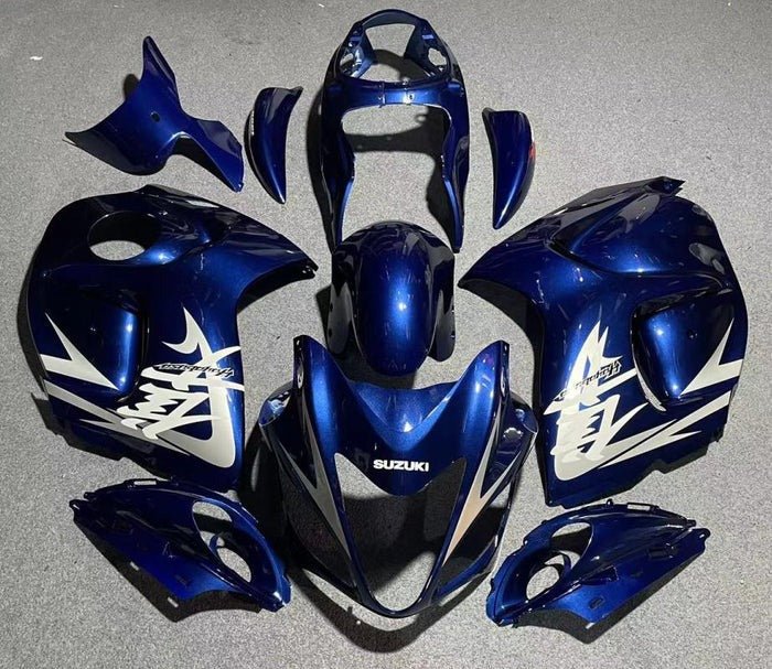Suzuki GSX1300R Hayabusa Fairings 
 (2008-2020) Navy Blue, White, Gray at KingsMotorcycleFairings.com